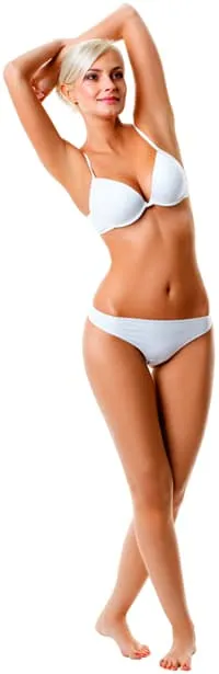 femme en maillot de bain blanc sur un fond blanc - weightworld