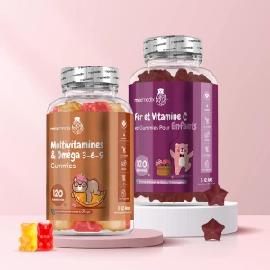 Pack Gummies Multivitaminés et Fer + Vitamine C pour Enfants