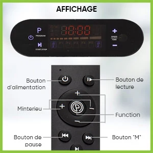 Plateforme vibrante avec écran LCD et télécommande